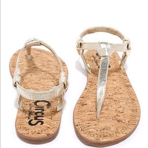 Circus by Sam Edelman Shaw Jute Gold Thong Sandals